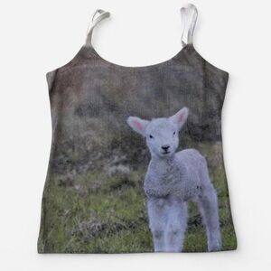 Cute white lamb tank top